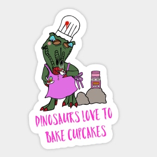 Cupcake Baking T-Rex Dinosaur! Sticker